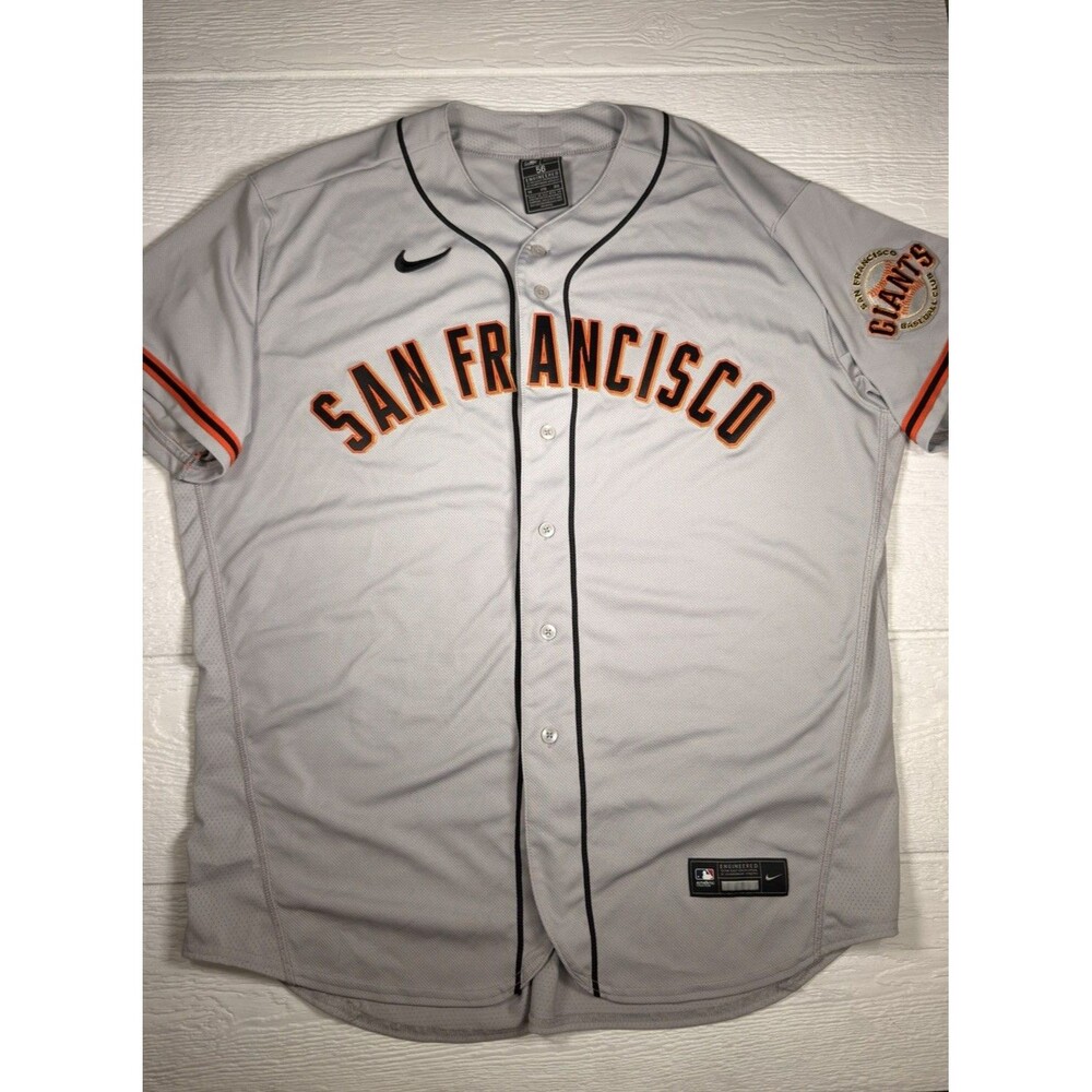 Nike San Francisco Giants MLB Authentic Collection Road Jersey Gray Size 56 3XL